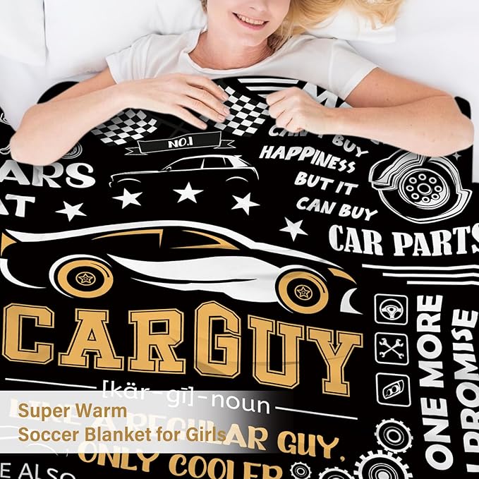Car Guys Gifts for Men, Blanket Gifts for Dad on Fathers Day, Birthday for Son Grandpa Boys, Soft Thrown Blanket 50" X 60"