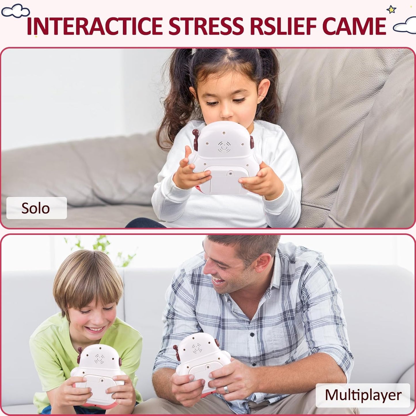 Quick Push Game Fidget Toys for Kids Adults, Handheld Puzzle Game Sensory Toys, Fast Push Bubble Game, Xmas Birthday Gifts for Boys Girls (Astronaut - Pink)