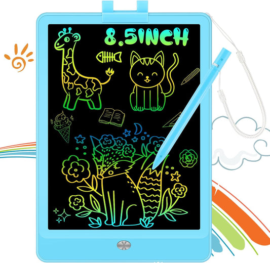 Decute Kids Toys LCD Writing Tablet with Stylus, 8.5 Inch Erasable Toddlers Doodle Board, Reusable Drawing Pad for Kids, Educational Christmas Birthday Gift for 3 4 5 6 7 8 Girls Boys Toddler Blue