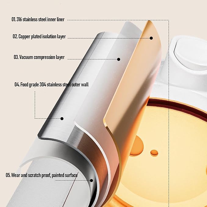 Fafeicy Portable Bottle Warmer, Cordless Baby Milk Warmer 500ML Travel Bottle Heater with 11000mAh Battery, for On The Go Use Heating Milk Anytime