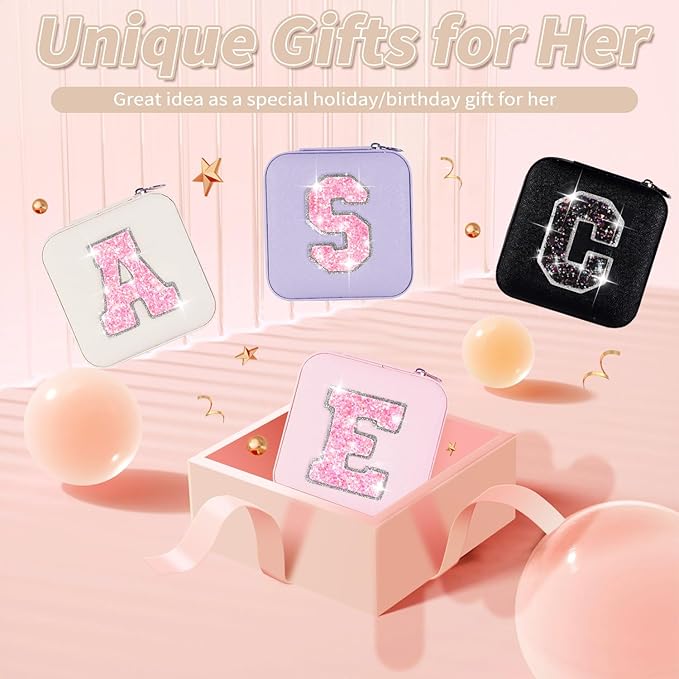 Travel Accessory Case - Personalized Jewelry Organizer for Women, Cute Travel Jewelry Organizer for Storage, Birthday Gift for Her & Girls | Cream, L