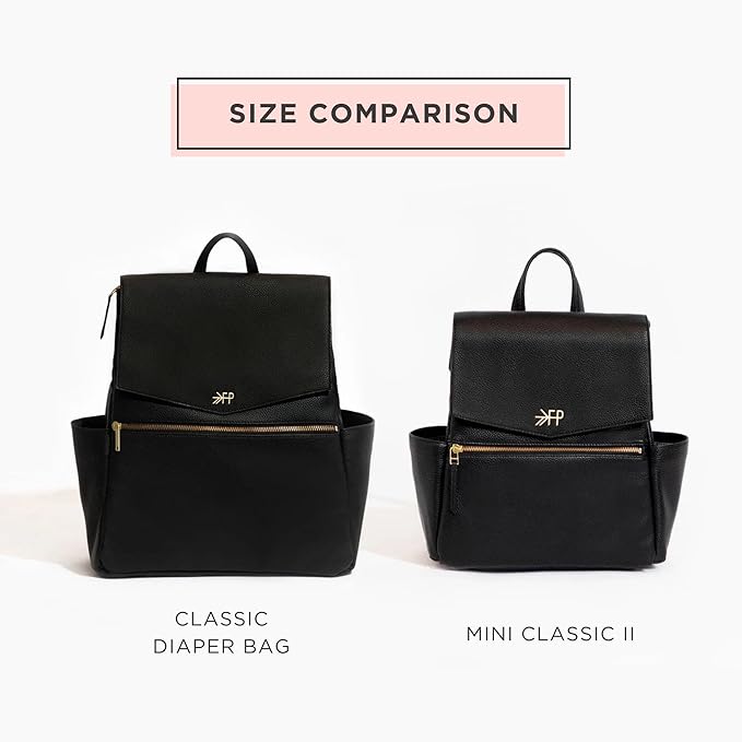 Freshly Picked Mini Classic Diaper Bag Backpack, Vegan Leather Baby Diaper Bag, Backpack Diaper Bag for Women (Aspen)