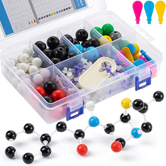 HFKPJRT Molecular Model Kit, 208 Pcs Molecular Model Kit Organic Chemistry, Atom Element Model Kits for Lessons in Chemistry, Gift for Teachers and Students to Raising Space Imagination