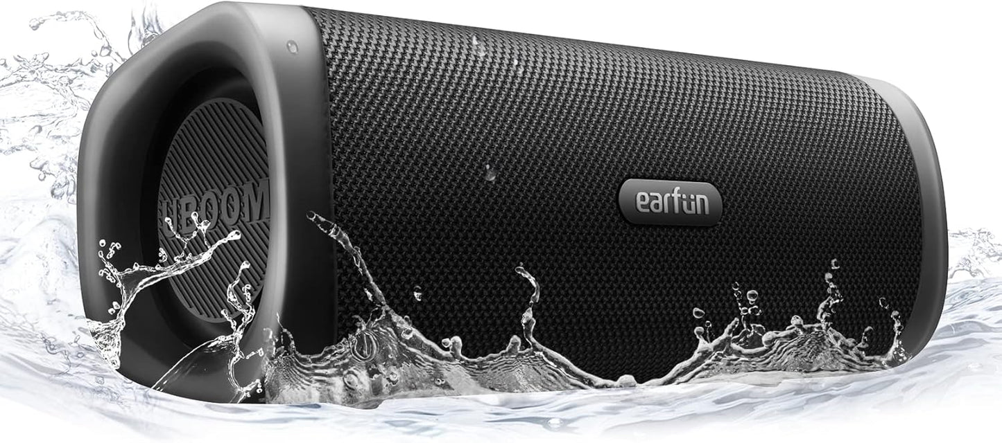 EarFun UBOOM L Bluetooth Speaker, Portable Speaker 28W Loud Stereo Sound, Rich Bass, IP67 Waterproof & Dustproof, Dual Pairing, Built-in Mic, Low Latency, Wireless Speakers for Party, Indoor & Outdoor