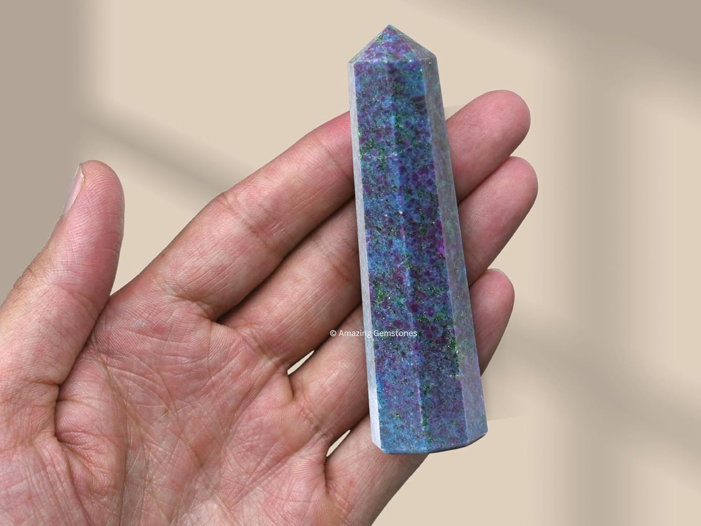 Amazing Gemstone Ruby Kyanite Crystal Towers - Natural Healing Crystal Point Obelisk for Reiki Healing and Crystal Grid (3 Inch)