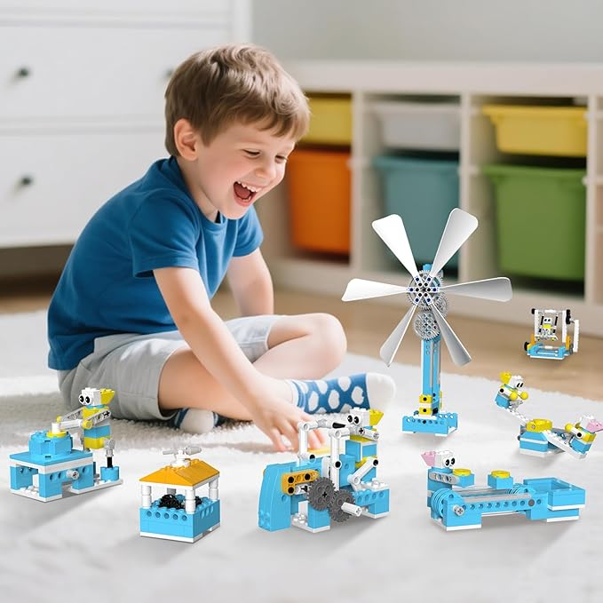 STEM Robot Toys Building Kits, Happy Farm Building Toys with Motor for Kids Ages 6+, Engineering Science Learning Educational DIY Stem Projects Robot Gifts for Boys & Girls (570+ Pcs)