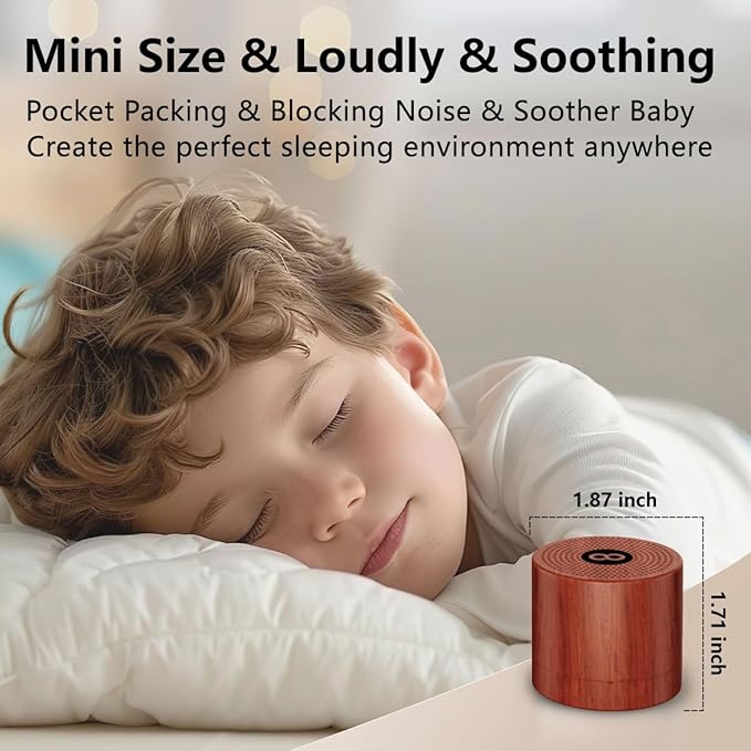 Portable White Noise Machine Mini Sound Machine with 30 Soothing Sounds Rechargeable for Adults Newborn Kids Sleep Brown Noise Machine with Memory Function 4 Timers for Travel Camping Home and Office
