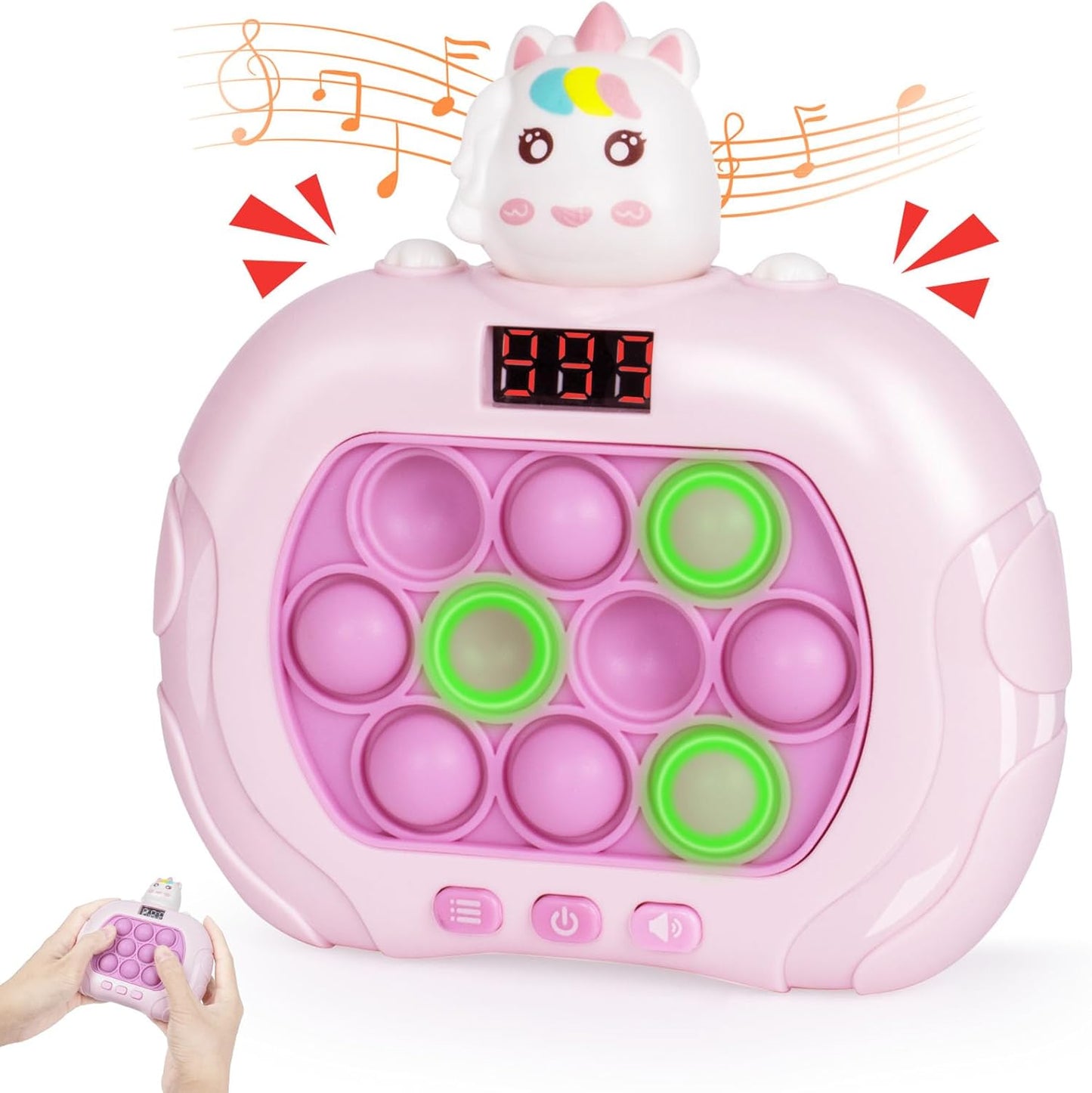 Fast Push Bubble Game with Score Level Display Light Up Pop Fidget Game with 6 Modes Sensory Fidget Toys for Christmas Birthday Party Gifts