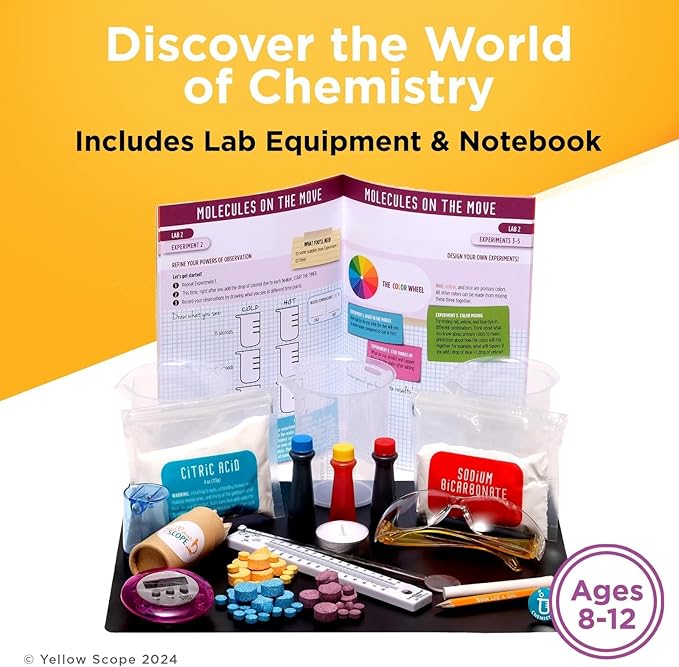 Chemistry Kit, Science Experiment for Girls & Boys, STEM Activities for Kids Ages 8-12, Beakers & Bubbles Foundation Chem Set