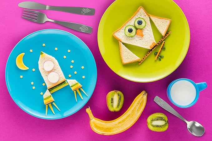 CHILLOUT LIFE Stainless Steel Kids Silverware Set 12 Pieces - Child and Toddler Safe Flatware - Kids Utensil Set - Metal Kids Cutlery Set (Includes 6 Small Kids Spoons & Kids 6 Forks)