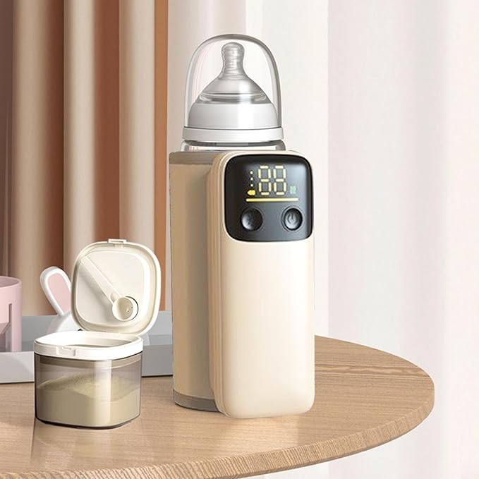 Zopsc Portable Bottle Warmer for Travel, 4000mAh*2 USB Cordless Milk Bottle Warmer and Insulation Cover, Smart Constant Temperature, Universal Fit for Home Outdoor