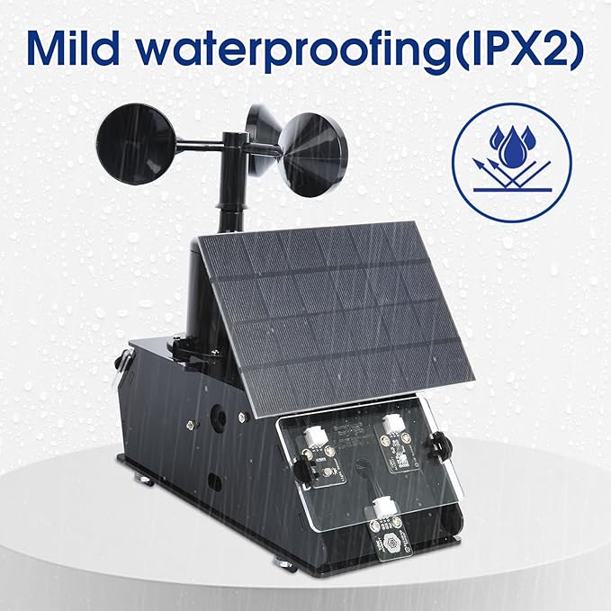 Science Kits for Kids Age 12+, ACEBOTT IoT Weather Station Kit Indoor Outdoor, STEM Kits with 8 Sensors & Solar Panel, Compatible with ESP32 Arduino IDE, Electronics Coding Kits for Teens & Adults