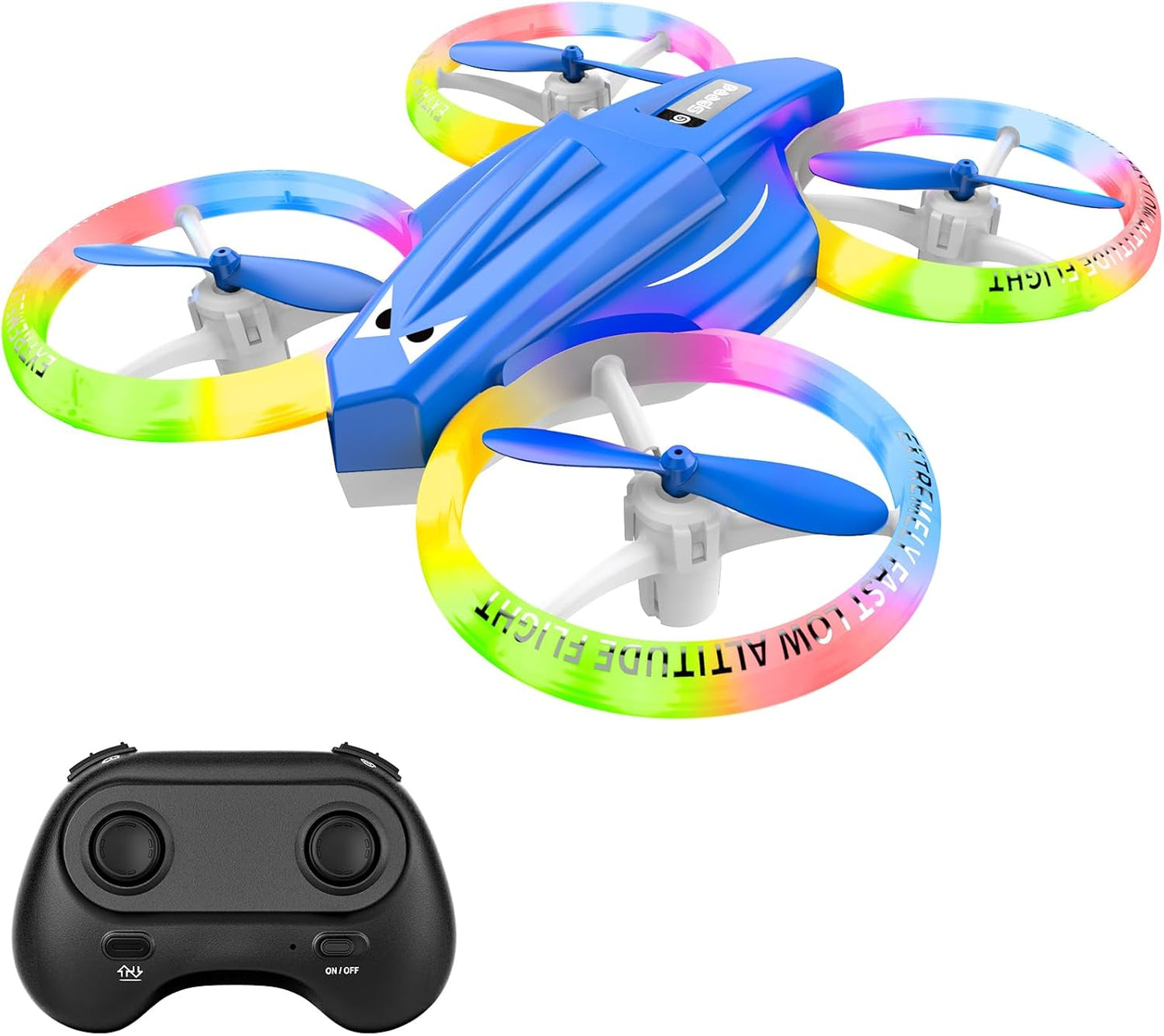 Drone, Mini Drone for Kid and Beginner with Led Light, Small Indoor Rc Drone with 360 Flip, 2 Batteries, One Key Take Off Landing, Kids Flying Toy Gift for Boy and Girl（Dark Blue)