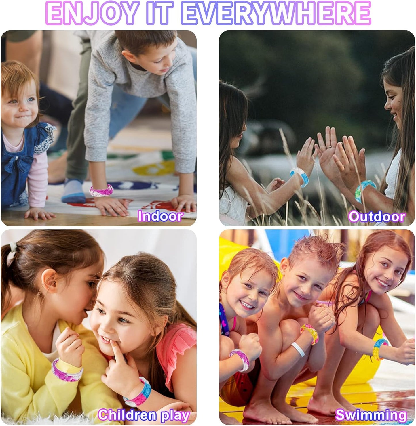 Pop Fidget Toys Bulk Its Kids Party Favors 24PCS Pop Fidget Bracelets It Fidget Toy Pack Fidgets for Classroom Prizes End of Year Student Gifts Birthday Goodie Bag Stuffers Sensory Toys for Girls Boys