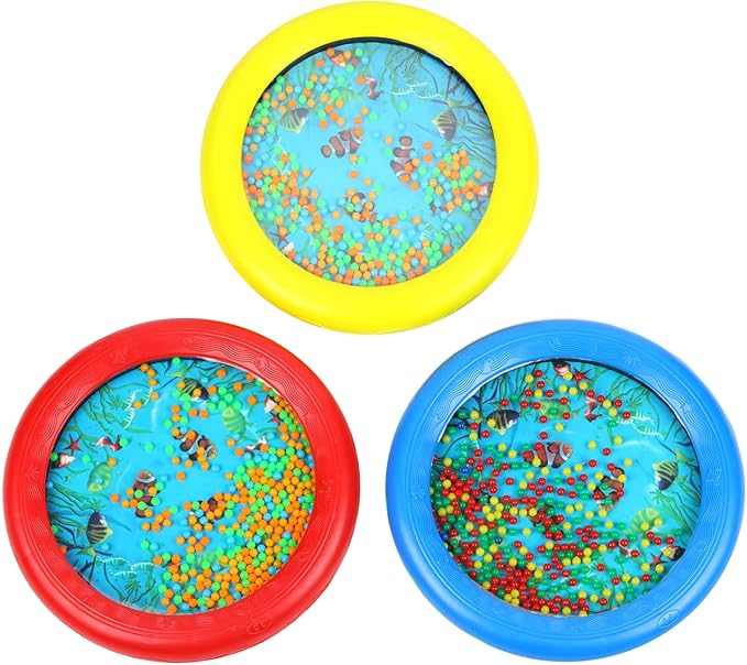 Musfunny Ocean Drum Wave Bead Drums Gentle Sea Sound Music Gift Musical Educational Sea Sound Drum Tool for Kid Child Baby (Blue)