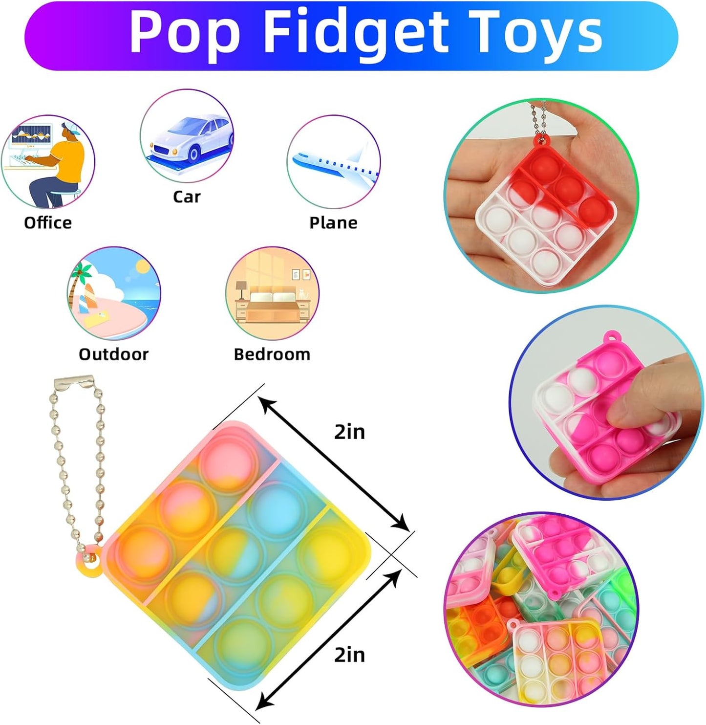 57PCS Party Favors for Kids,Fidget Toys Bulk Its Birthday Party Favors for Kids Toddlers Adult, Small Classroom Prizes Box Fidgets Toys for Kids, Goodie Bag Stuffers, Treasure Chest, Bubbles Poppers