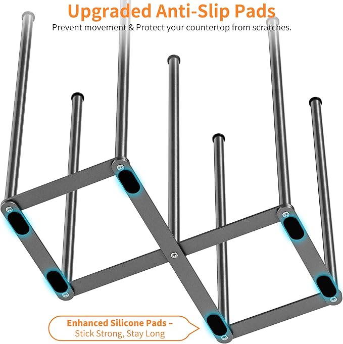 Foldable Bottle Drying Rack, Baby Bottle Drying Rack, Collapsible Cup Draining Holder, Retractable Reusable Storage Bag Dryer with Non-Slip Bottom - Stainless Steels (Starlight Gray)