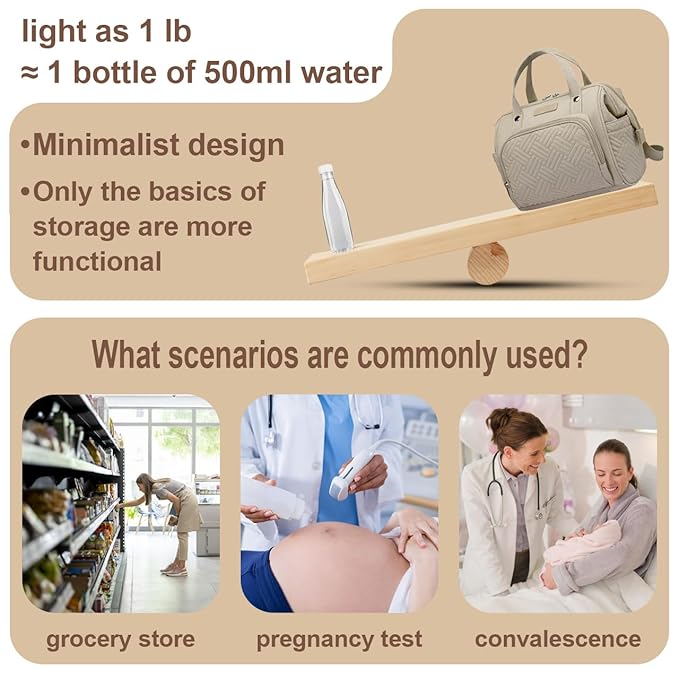 Small Diaper Bag Backpack Diaper Tote Bag, Waterproof Multi-Function Mini Tote Maternity Bags Travel Backpacks with Insulated Pockets for Mom, Apricot