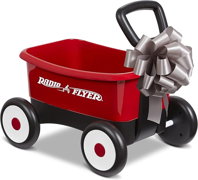 Baby Walker Wagon, Baby Toy Cart, Wagon for Kids, Toddler Toys 1-2, Radio Flyer Push & Pull Walker, Red, for Ages 1-4 Years