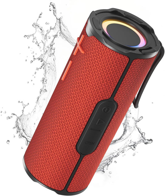 COOPERS Portable Bluetooth Speaker, Wireless Bluetooth Speaker, IPX5 Waterproof Speakers with RGB Lights, Loud Stereo Sound Deep Bass, Long Playtime TWS Pairing for Home/Party/Outdoor Beach