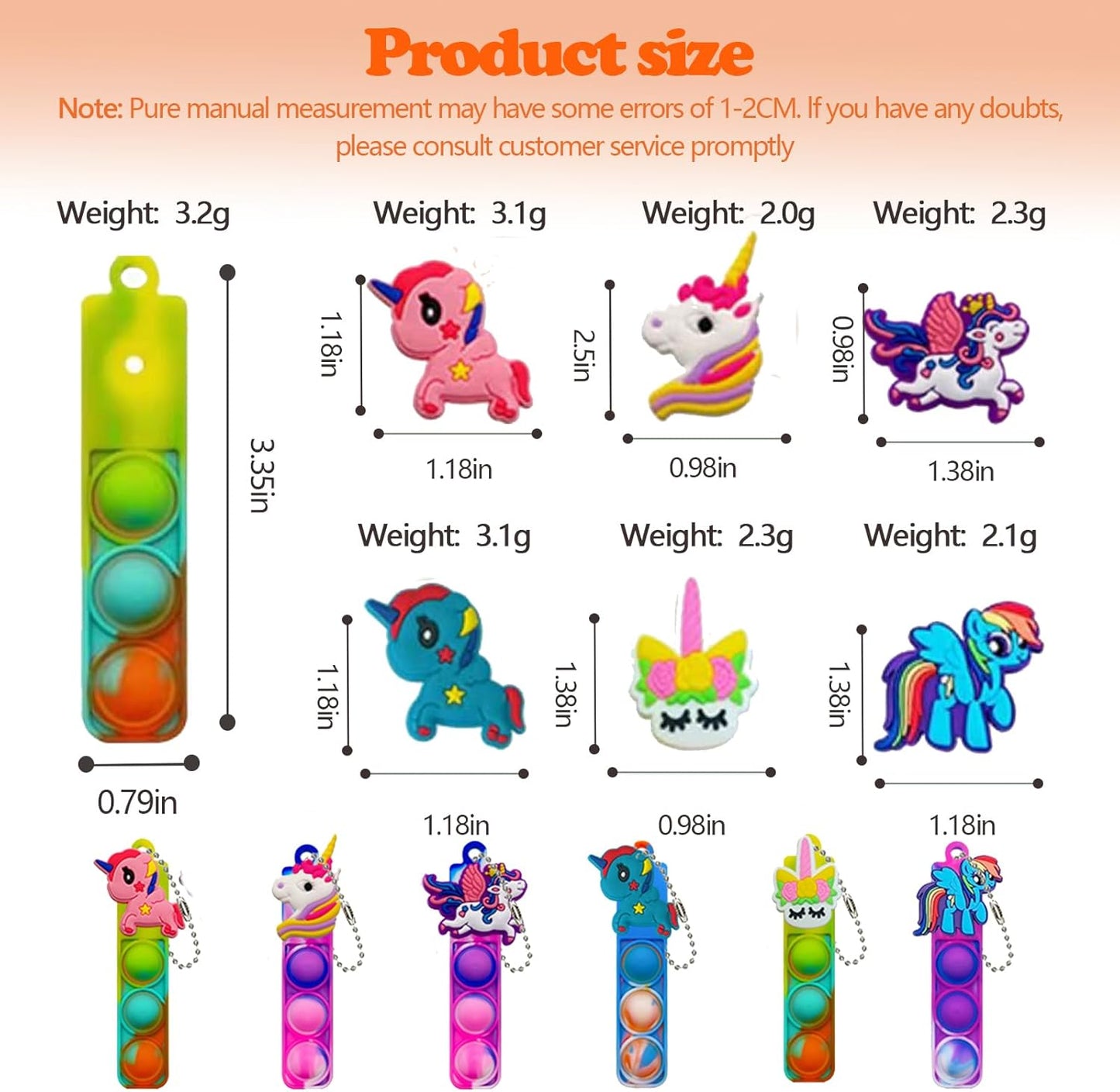 26 Pcs Mini Keychain Pop Fidget Toys for Kids, Birthday Party Favors for 3-5, 4-8, 8-12, Bulk Sensory Toys for Classroom Prizes, Party Supplies for Pinata Stuffers, Carnival Prizes (Animal)