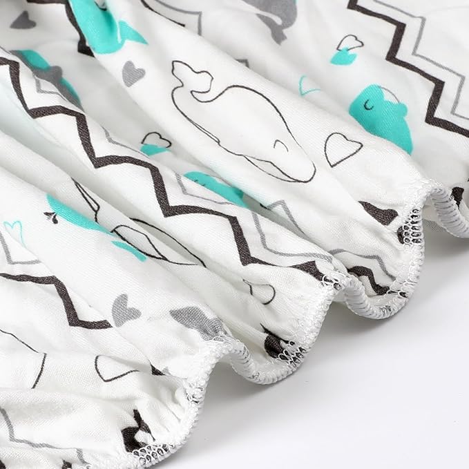 BROLEX Baby Fitted Crib Sheets: Kid Crib Sheets - Set of 2 for Toddler Standard Size Crib Mattress for Boys and Girls - Jersey Knit Crib Bed Sheets Elephant Whale