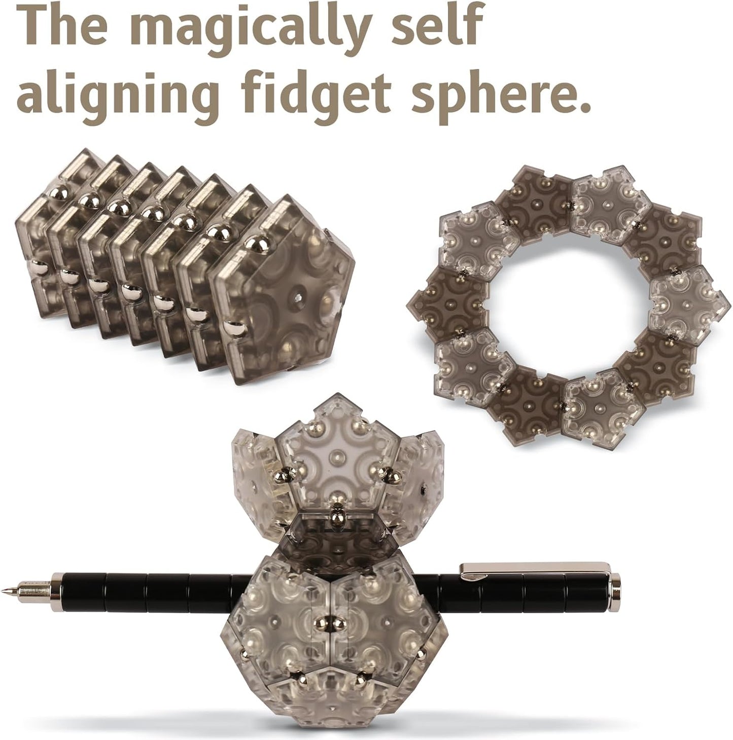 Magnetic ball toys, Fidget toys,stocking stuffers for adults,Gift for Teenage ,Gifts for Men，gifts for dad,Novelty Toy Gift for Friend，12-Piece Set (Black)