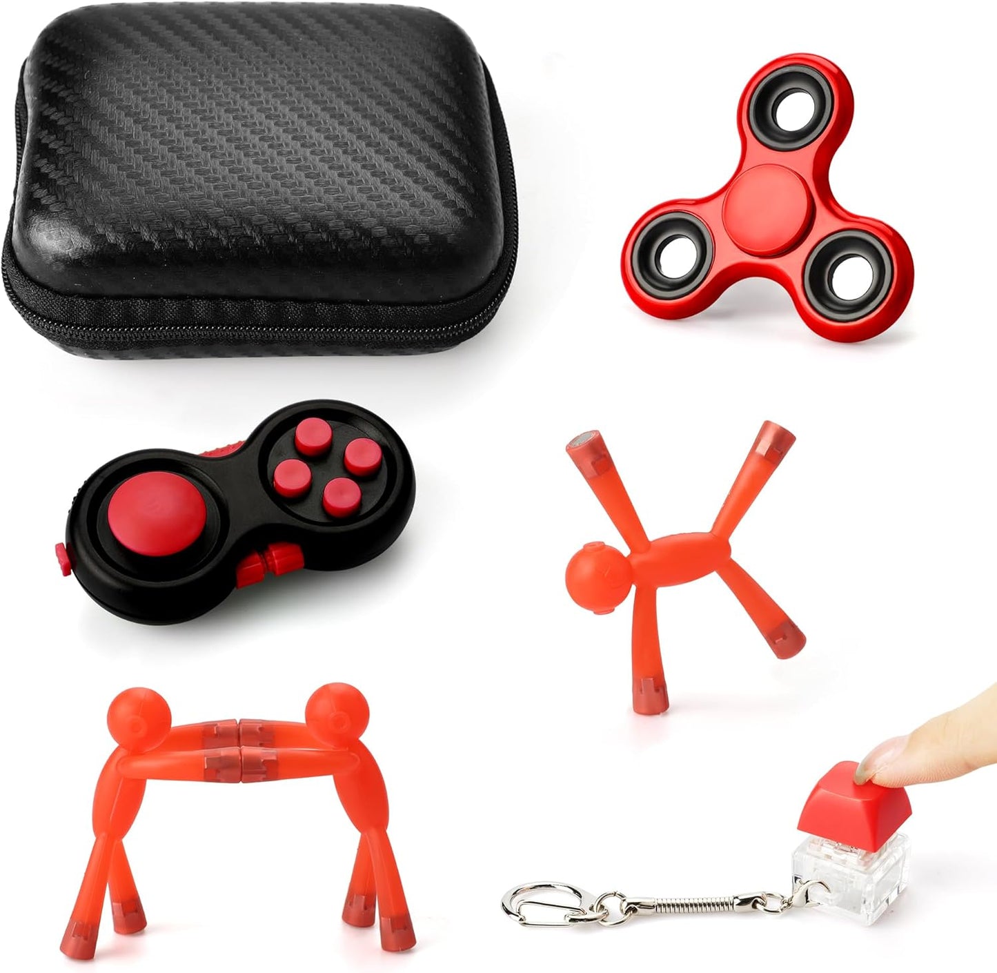 Quite Fidget Toys for Kids, Fidget Toys Adults, Toys for Ages 8-13, Sensory Toys for Kids with Autism, Party Favor Toys for Kids 3-5 (Red)