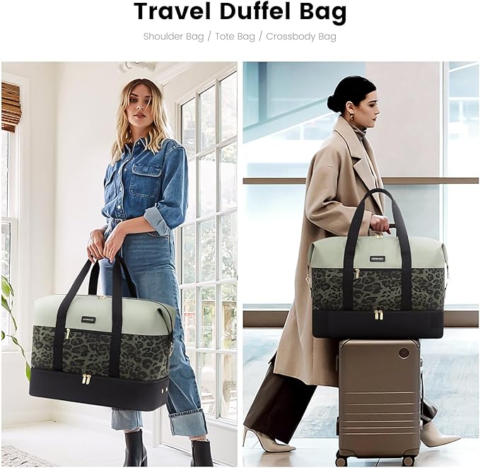 LOVEVOOK Weekender Bag, Large Travel Duffel Bag for Women with 2 Packing Cubes, Carry on Overnight Bag with Shoe Compartment, Mom Hospital Bags for Labor and Delivery