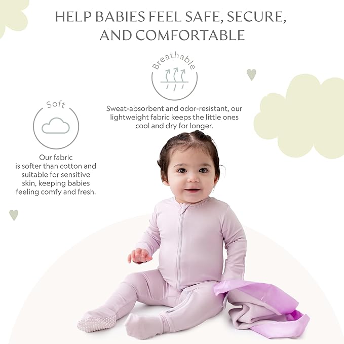 Ultra-Soft Lovey Security Blanket - Baby Essentials, Newborn Essentials, Ultra-Soft Fleece Baby Blanket with Satin Trim – 16" x 16" - Lavender