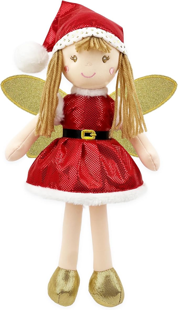 June Garden 12" Enchanted Garden Fairy Holly Evergreen - Plush Stuffed Soft Doll Girl Gift - Christmas Themed