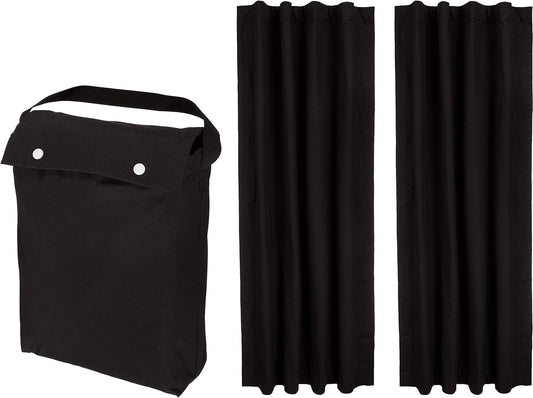 Amazon Basics Portable Blackout Curtain Shade with Suction Cups, 50"W x 78"L, 2-Pack, Black