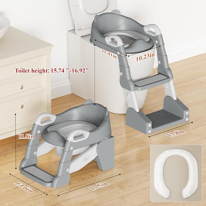 Potty Training Seat, Toddler Toilet Seat for Little Boys Girls, Potty Training Toilet with Urinals, Toddler Step Stool Ladder and Splash Guard