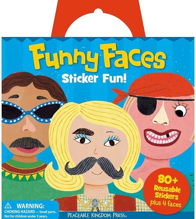 Peaceable Kingdom Sticker Fun Funny Faces Reusable Sticker Tote