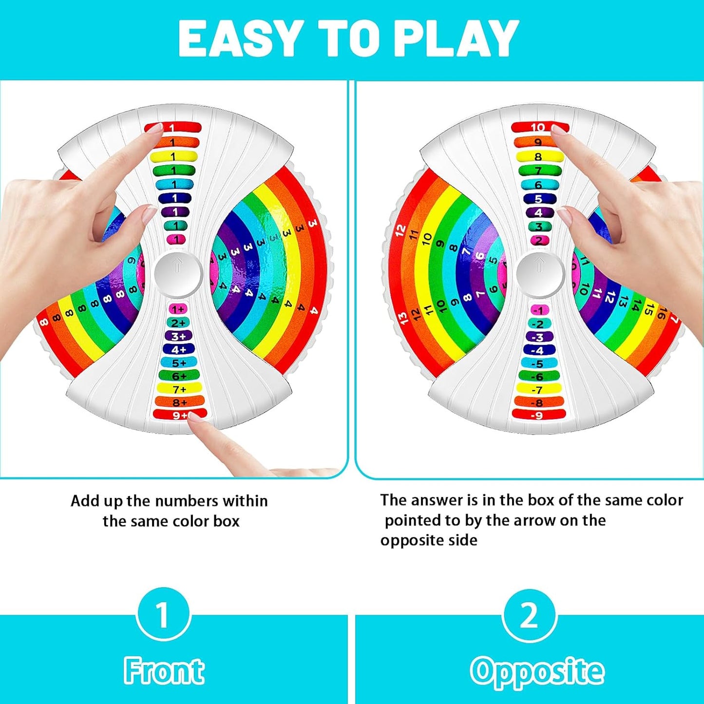 Math Fidget Spinners,Suitable People Learning Addition,Subtraction,Multiplication & Division Methods, Birthday Arithmetic Fidget Spinners Math Games for Kids 4 5 6 7 8-12