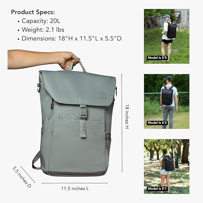 Huhu Diaper Bag Backpack – Baby Bag for Moms & Dads – Water-Resistant, Unisex Travel Kit for New Parents – Includes Changing Pad and 2 Organizer Pouches (Outdoorsy Sage)