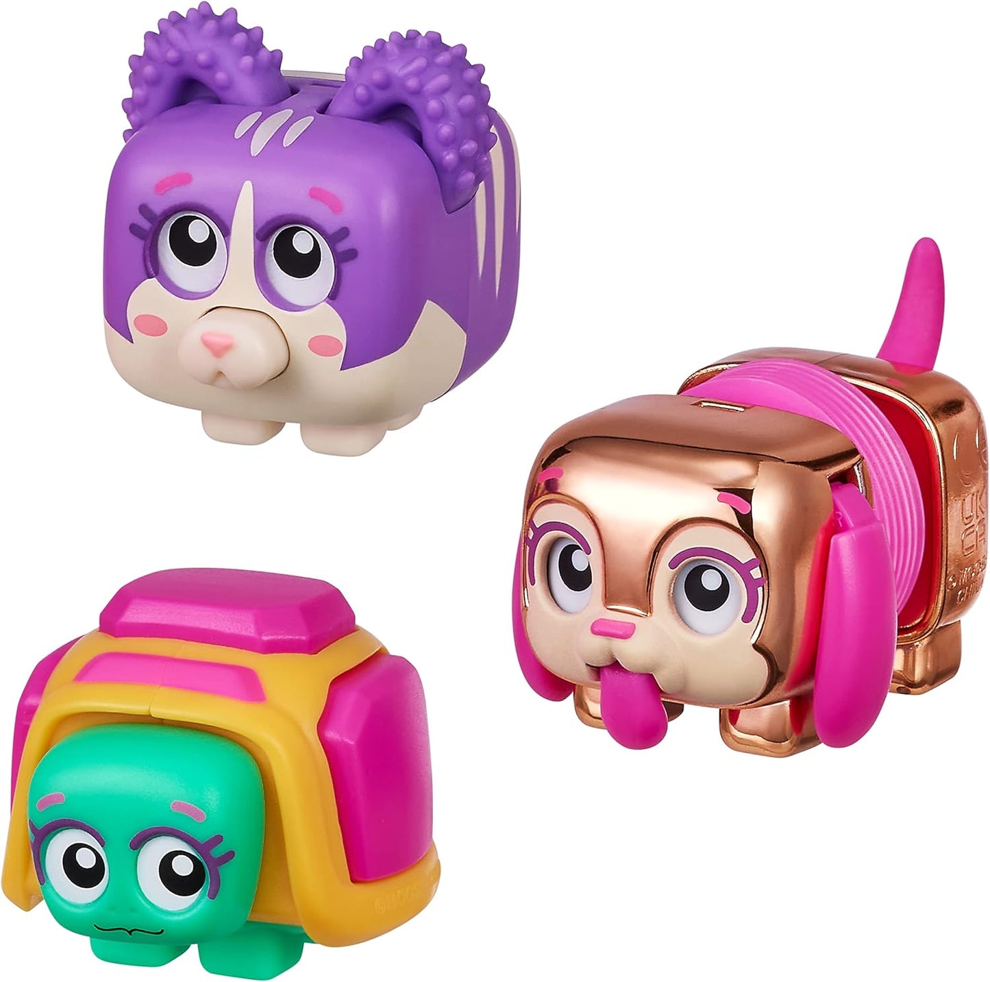 Little Live Pets - Squirkies: 3 Pack: Metallic Pop Tube Pup | Interactive Fidget Toys,Feature, Click, Flick, Tangle, 30+ to Collect, Multiple Fidget Points, for Kids Ages 5+.