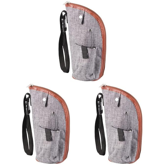 3sets Portable Bottle Warmer Heater with USB Cable Smart Travel Cup Covers Temperature Feeding Grey