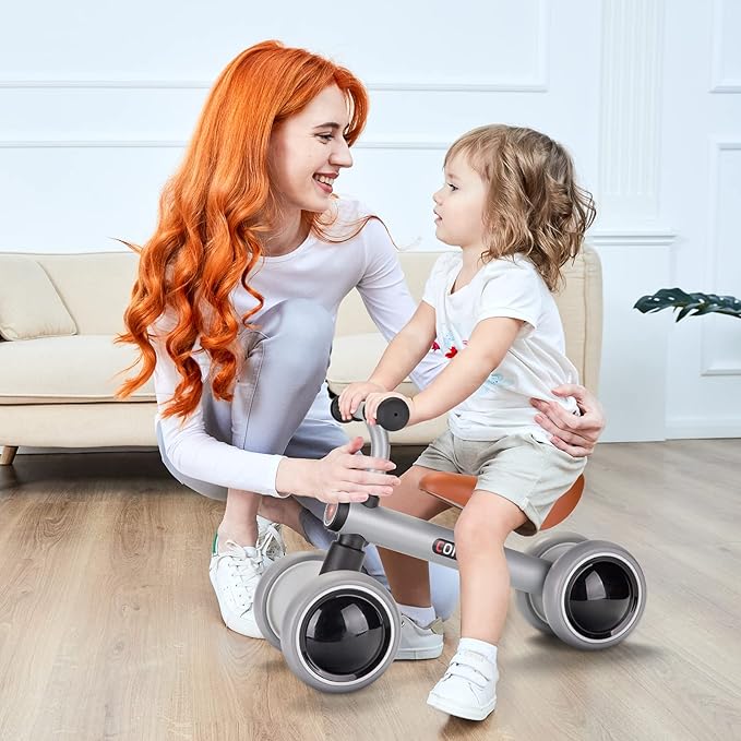 Baby Balance Bike 1 Year Old, Toddler Bike for One Year Old Boy Birthday Gift, 1-3 Years Toddler First Bike with No Pedal & Silence Wheels, Ride on Toy Gifts for 1 Year Old Boy