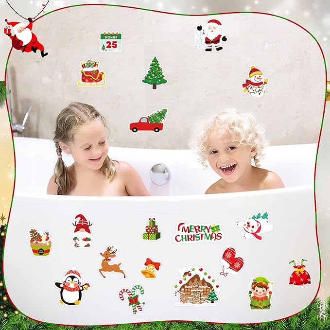 MARFOREVER 50Pcs Christmas Window Gel Clings Stickers Removable Reusable Xmas Snowflake Winter Window Clings Decals Stickers for Kids Classroom Home Christmas Holiday Party Supplies Decorations