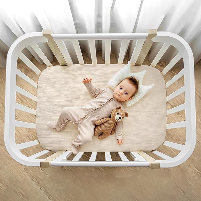 lulumoon Muslin Bassinet Sheets for Baby: Soft Bedside Sleeper Bassinet Fitted Sheets for Boys and Girls