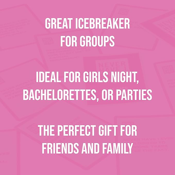 Never Have I Ever - The Ultimate Party Game for Bachelorette Parties, Ladies’ Nights, Girlfriends’ Game Nights, and Social Gatherings | Paddles Included | Intended for Mature Adult Women Ages 17+