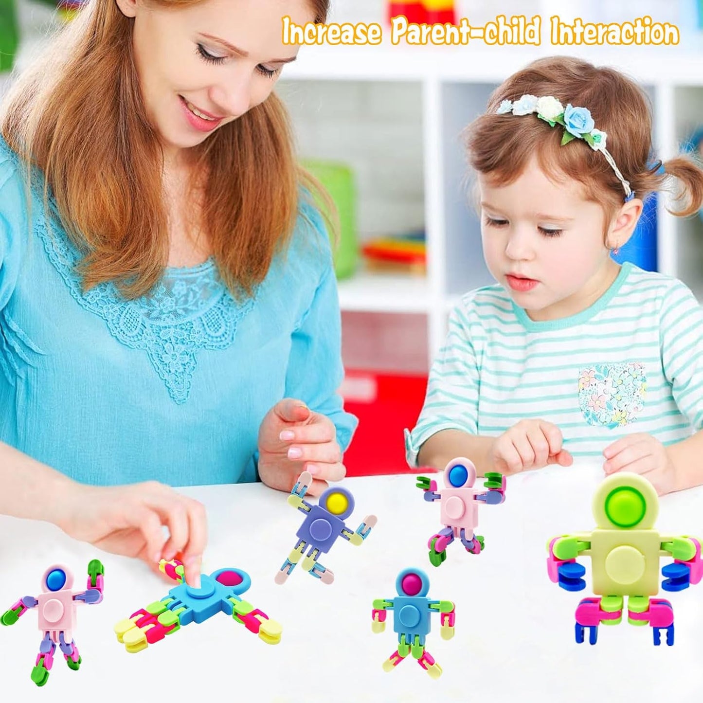 Transformable Fidget Spinners for Kids and Adults, 4 Pack Fidget Toys for Teens Anxiety, Sensory Toys for Autism ADHD Stress Relief, Gift Party Favors for Boys Girls, Random Color