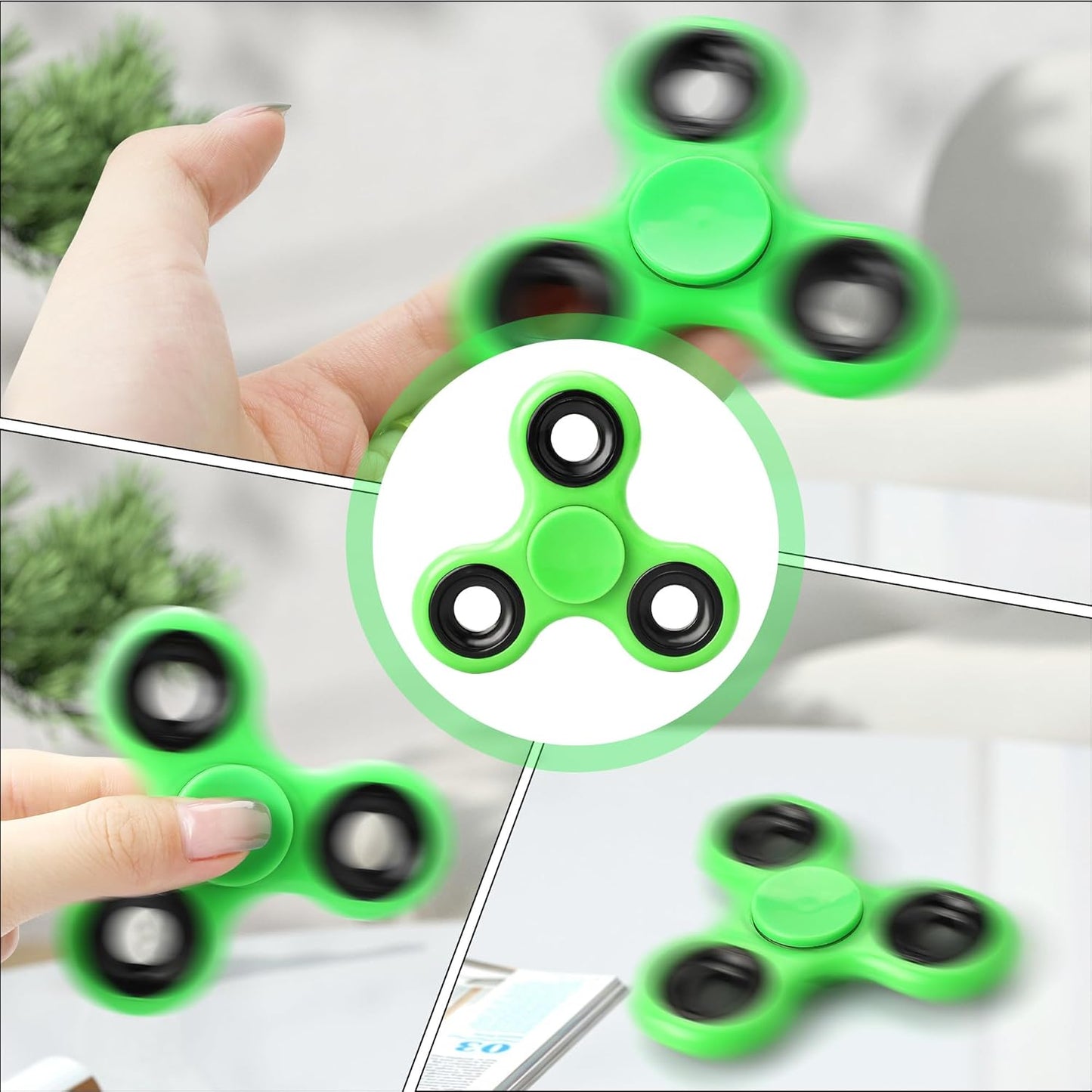 Fidget Toy Pack, Fidget Toy Adults, Party Favor Toys for Kids with Fidget Spinner, Fidget Keychain Keyboard, Fridge Magnets Men, Fidget Pad (Green)