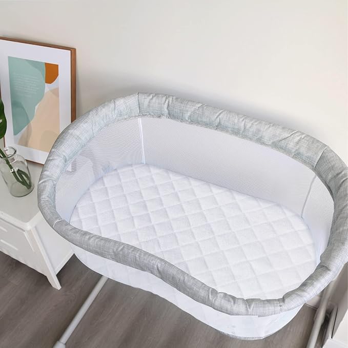 Bassinet Mattress Protector, Universal Fit for Halo Bassinest Swivel and Hourglass/Oval Bassinet Mattress, Ultra Soft Waterproof and Breathable, 2 Pack