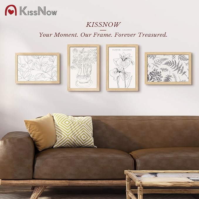 12x18 Poster Frame 2 Pack, Textured Natural Oak Wood Picture Frame, Wall Hanging