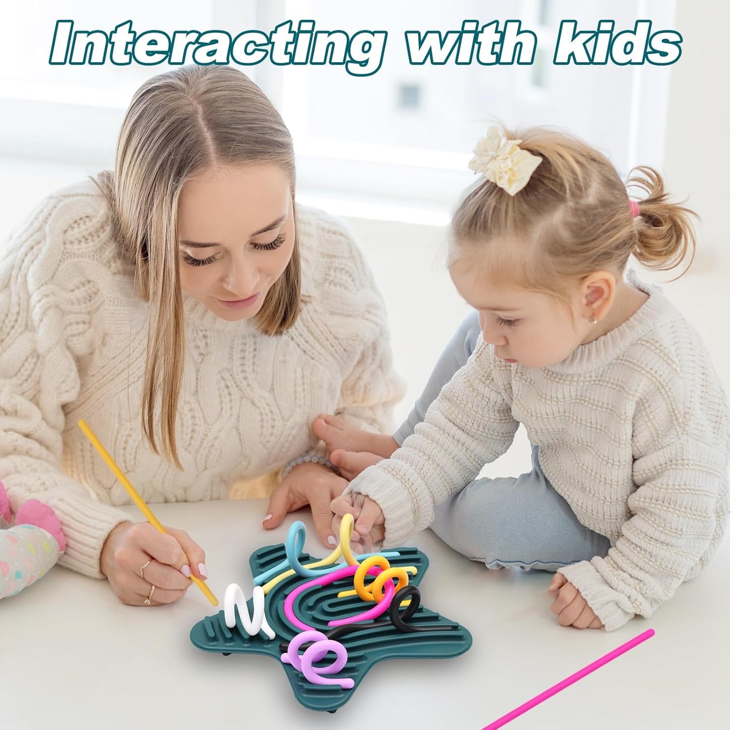 Sensory Activity Board,Sensory Fidget Toys,Toys for Kids 4 5 6 7 8 9 3+ Years Old, Silent Fidget Board for Kids,Kids 3+ Activities for Travel, Fidget Toys,ADHD Toys