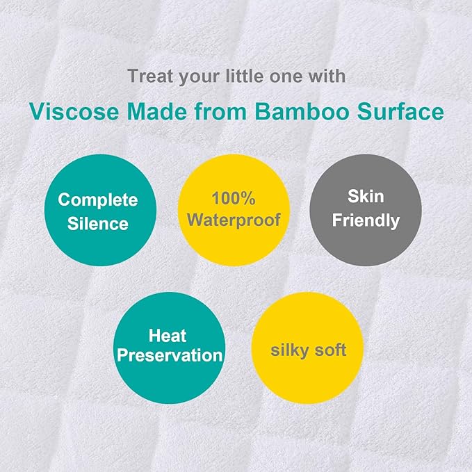 Bassinet Mattress Pad Cover Compatible with 4moms Mamaroo Sleep Bassinet, 2 Pack, Waterproof Quilted Ultra Soft Surface, Breathable and Easy Care