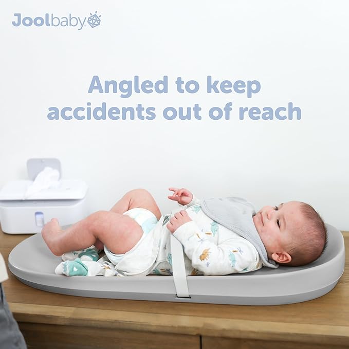 Jool Baby Waterproof Baby Changing Pad - Easy to Clean, Lightweight & Portable - Large Foam Cushion for Comfort (Gray)