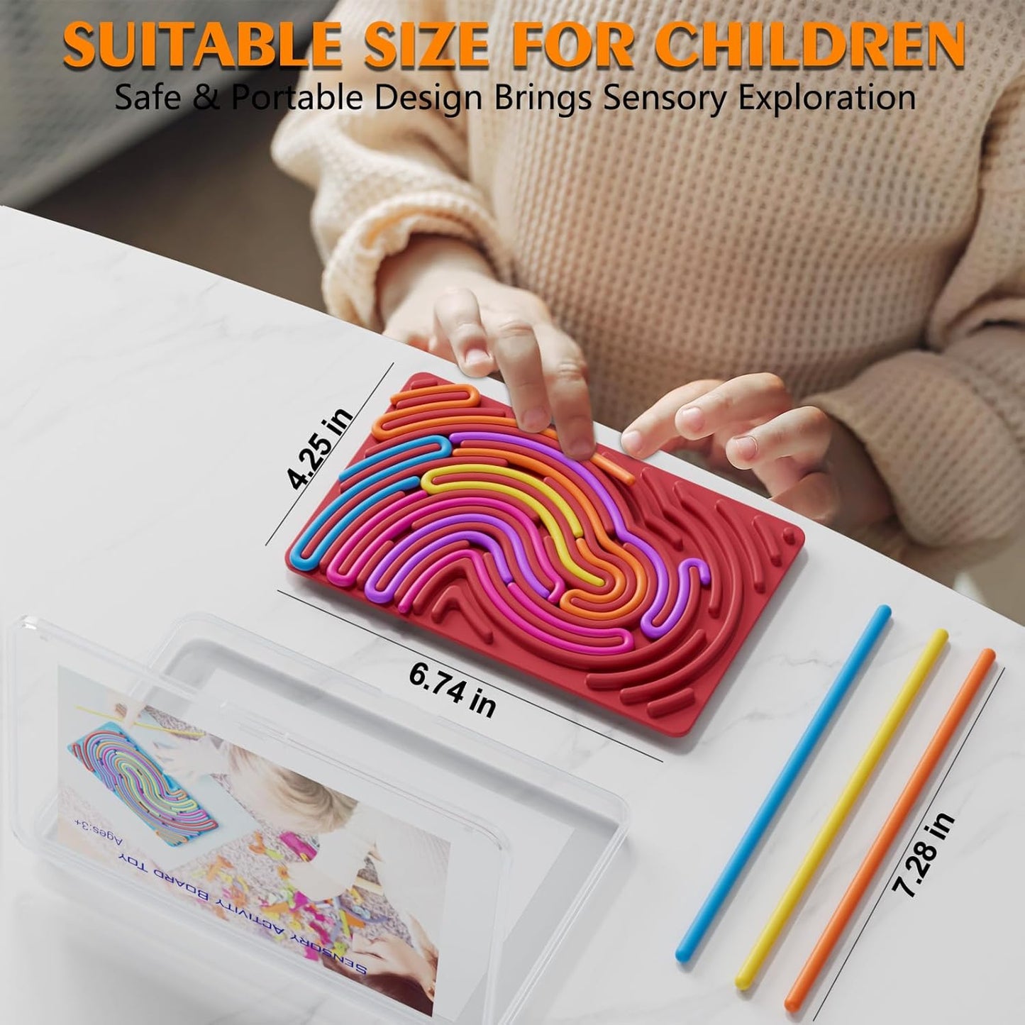 Sensory Fidget Toys for Kids Toddler Boys ,Sensory Activity Board for Stress Anxiety Autistic ADHD, Calm Down Travel Airplane Essentials Toys for 3+ Year Old, Stuffers Gifts for Teens Girl